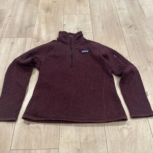 Patagonia burgundy girls jacket better sweater pullover 12